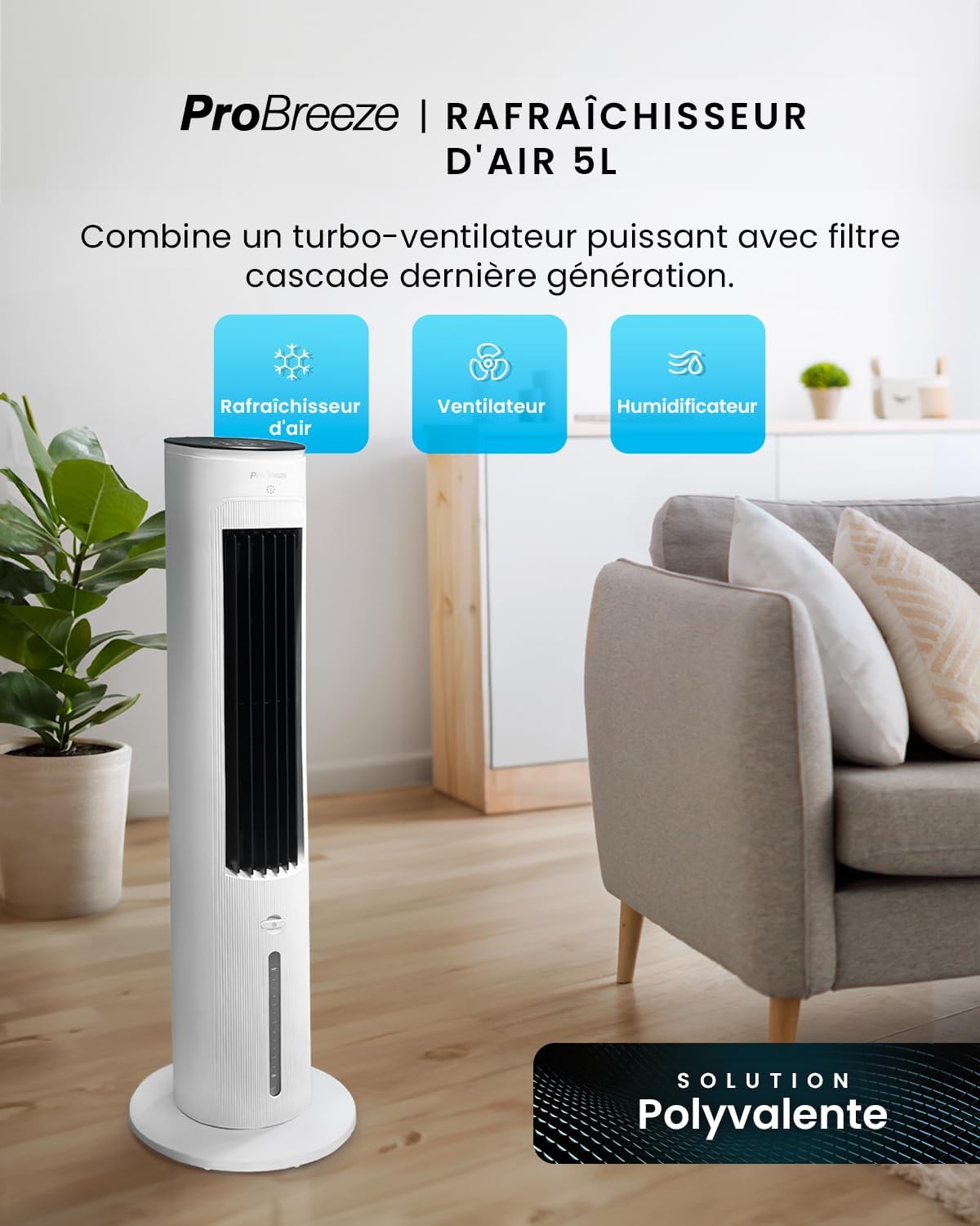 jardinito - OmniAir - 5L - 3 vitesses, 4 modes, minuterie 7h, clim mobile