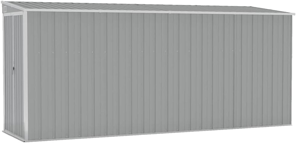 jardinito Abri de Jardin Mural Gris 118x382x178 cm Acier galvanisé,Structures extérieures, Cabanes & abris de Jardin,316230