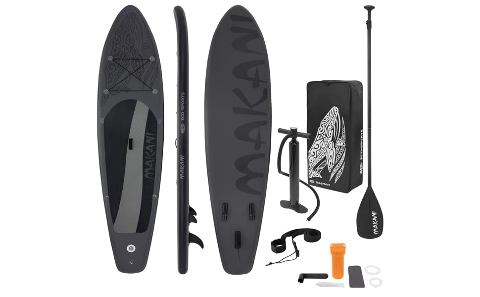 jardinito Planche de stand up noir paddling Makani 320x80x15 cm SUP gonflable Planche paddle surf