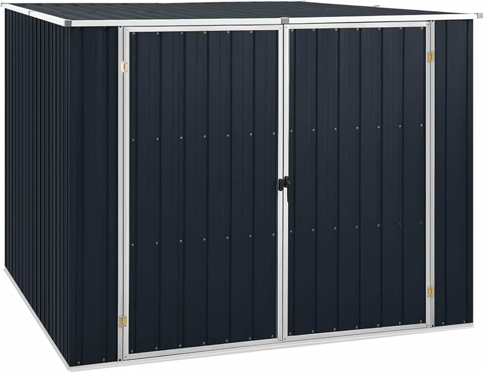 jardinito Abri de Jardin Anthracite 195x198x159 cm Acier galvanisé,Armoire De Jardin Exterieur,Abri De Jardin,Meuble Exterieur Rangement