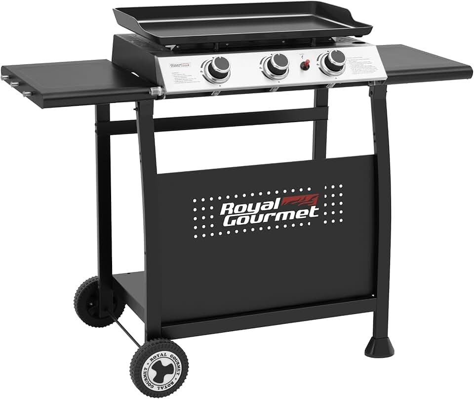 jardinito - Plancha sur chariot 62x35,5cm - 3 brûleurs puissants 7,5kW