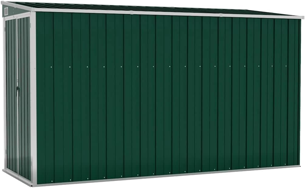 jardinito Abri de Jardin Mural Vert 118x288x178 cm Acier galvanisé,Structures extérieures, Cabanes & abris de Jardin,316225