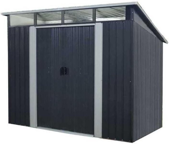 jardinito Abri de Jardin en métal 4,59m² - 2 Portes coulissantes - Gris Anthracite
