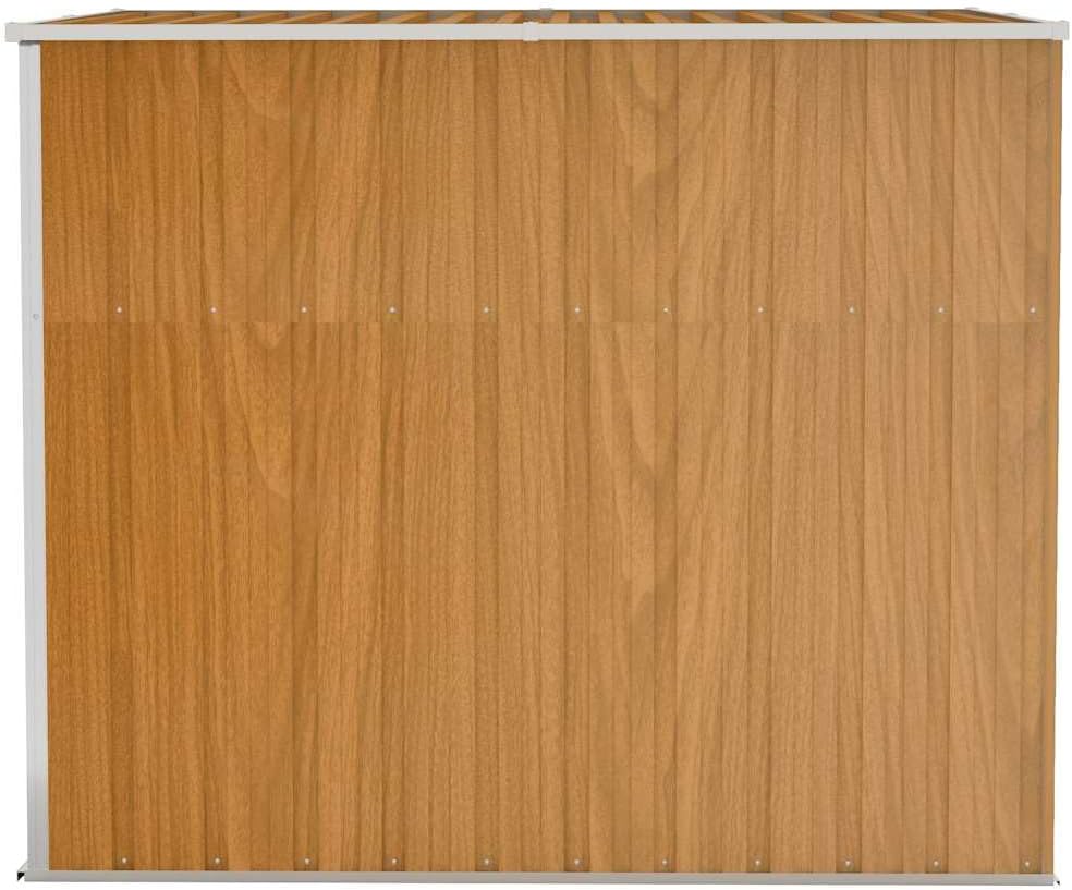 jardinito Abri de Jardin Mural Marron 118x194x178 cm Acier galvanisé,Structures extérieures, Cabanes & abris de Jardin,316224