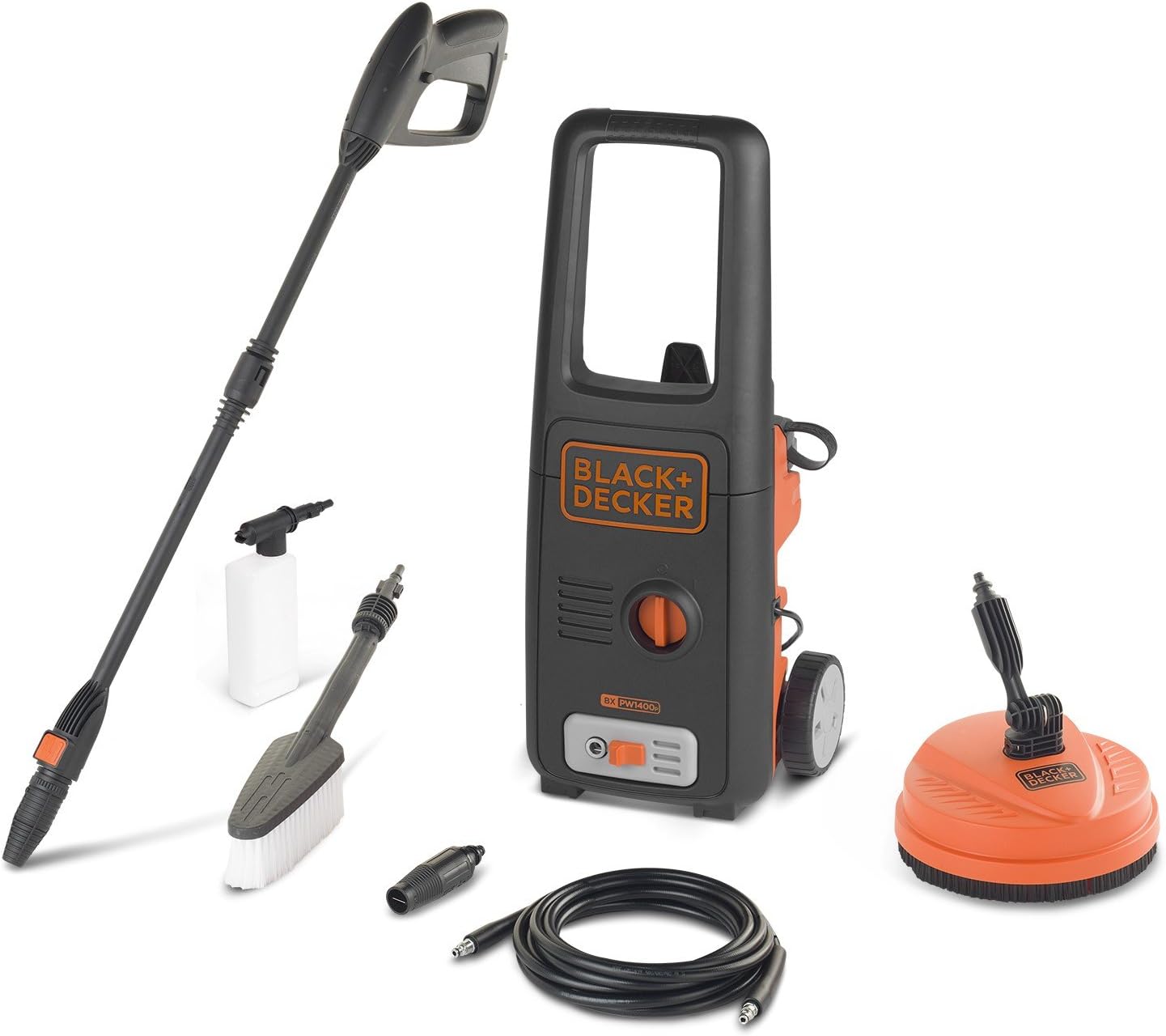 jardinito Nettoyeur Haute Pression BXPW1400PE avec Patio Cleaner et Brosse Fixe (1400 W, 110 Bar, 390 l/h)
