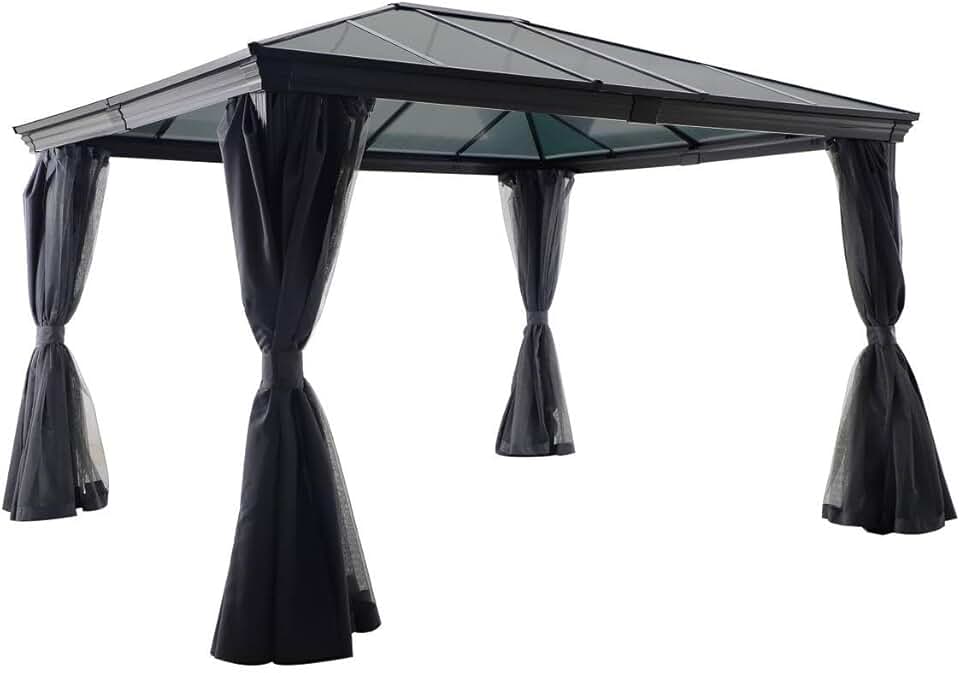 jardinito - Tonnelle Belize Graphite - 5 places - polyester acier epoxy anti-rouille