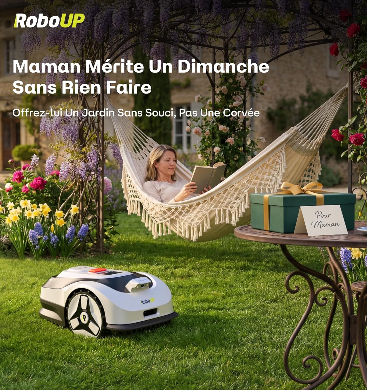 Raccoon - Robot Tondeuse 600m² - Vision sans RTK, U/Tonte, 5Ah Recharge, 150min Autonomie.