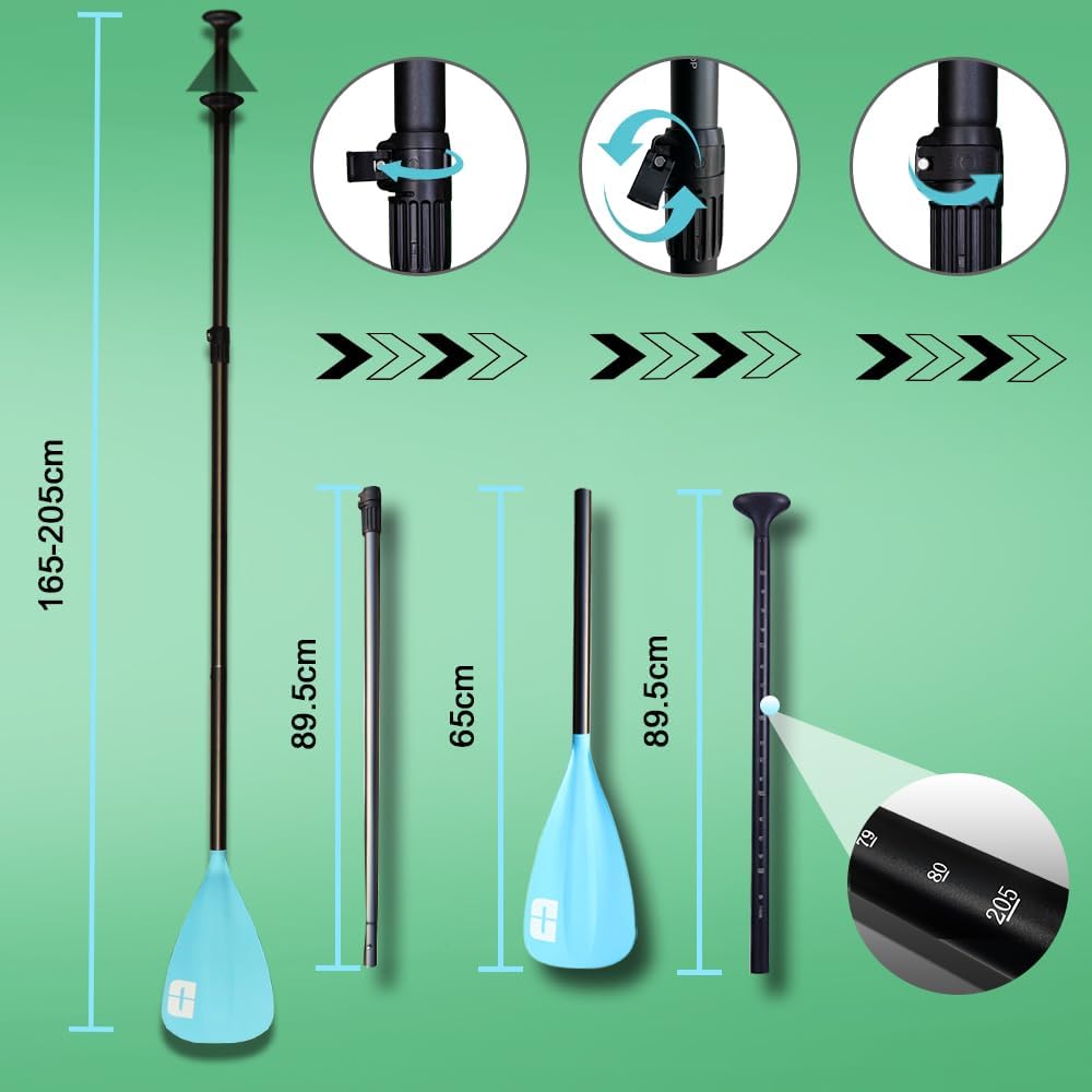 Paddle Gonflable Planche de Stand up Paddle Gonflable, 330 x 76 x 15 cm, jusqu'à 150 kg, Support GO-Pro, Accessoires complets