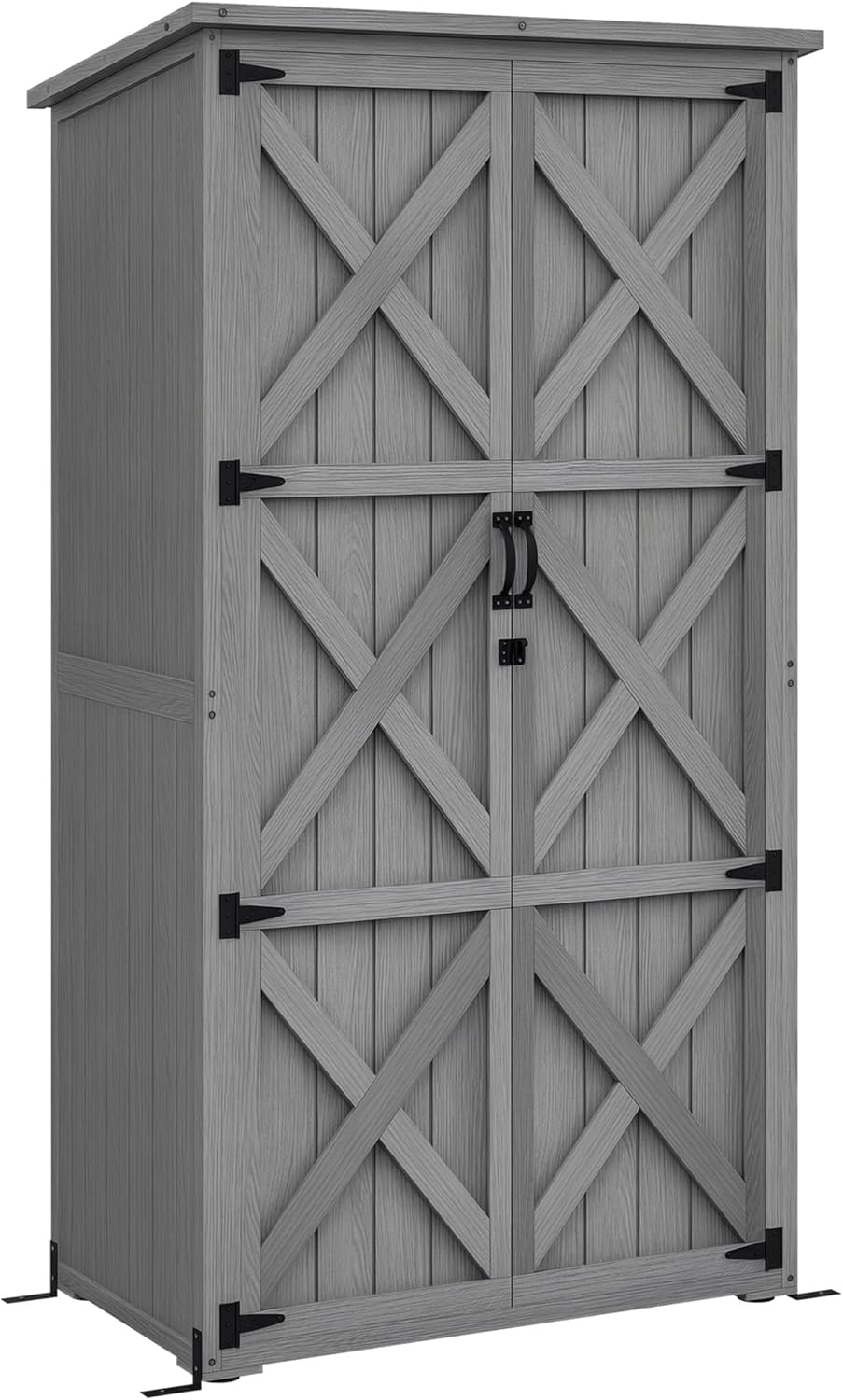 jardinito - Armoire sur pied bois massif 90x54.5x161/168.5 cm toit incliné