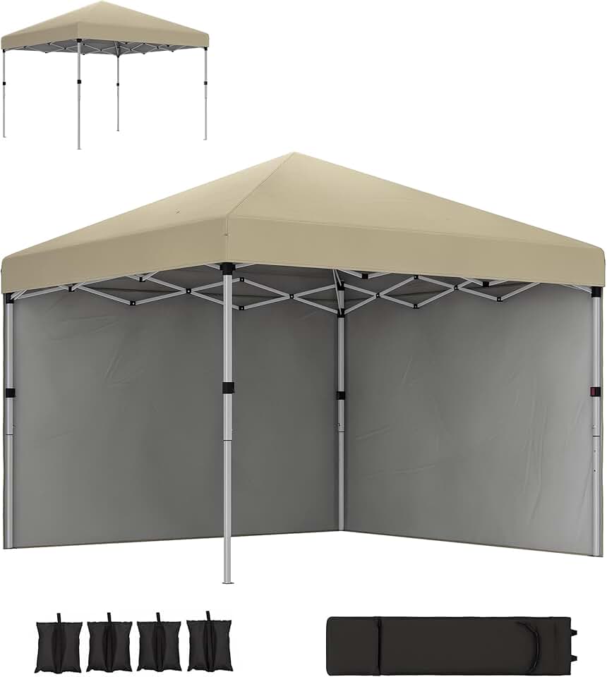 jardinito - tonnelle pop-up réglable - 297x297x288cm - UV 30+ 2 parois