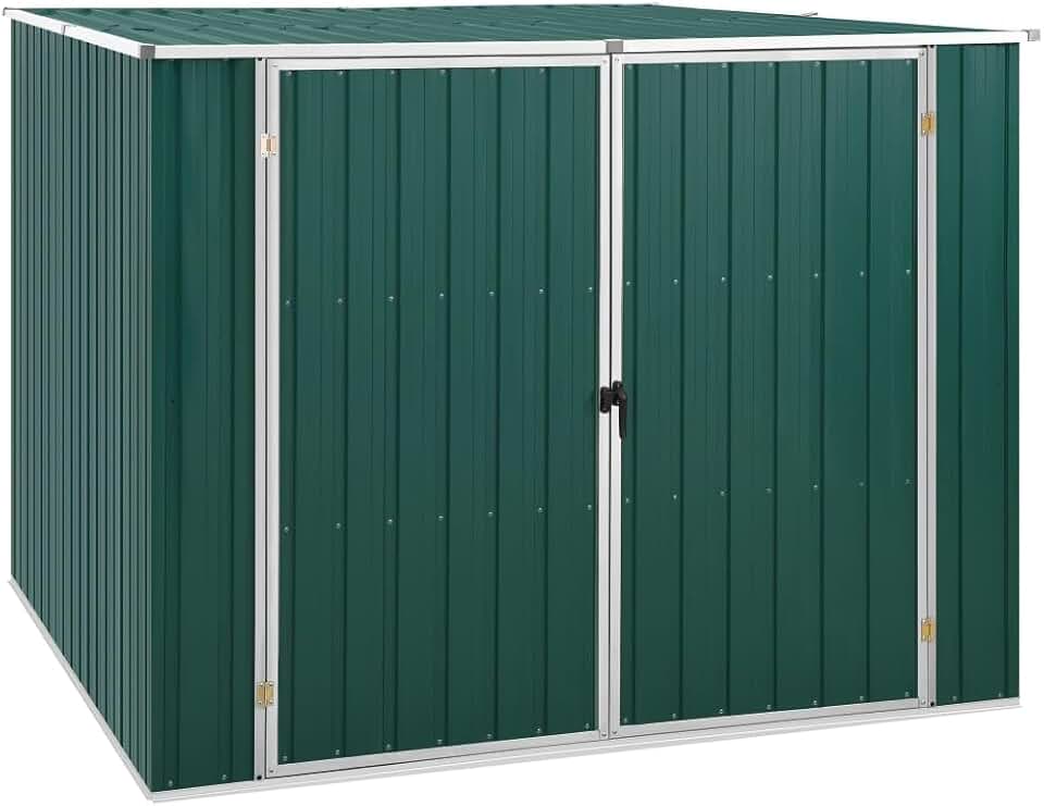 jardinito Abri de jardin, abri de jardin extérieur, armoires extérieures, abris de jardin, abri de jardin extérieur, acier galvanisé vert, 195 x 198 x 159 cm