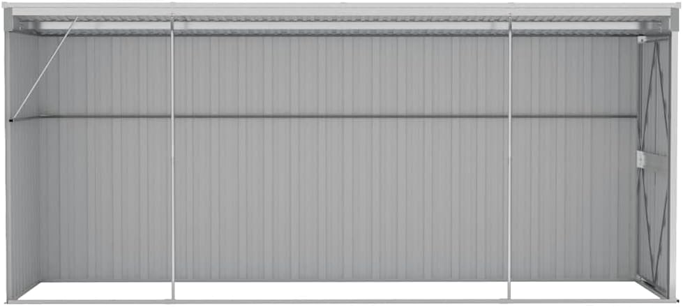 jardinito Abri de Jardin Mural Gris 118x382x178 cm Acier galvanisé,Structures extérieures, Cabanes & abris de Jardin,316230