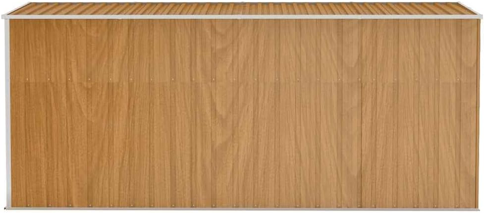 jardinito Abri de Jardin Mural Marron 118 x 382 x 178 cm Acier galvanisé,Structures extérieures, Cabanes & abris de Jardin,316232