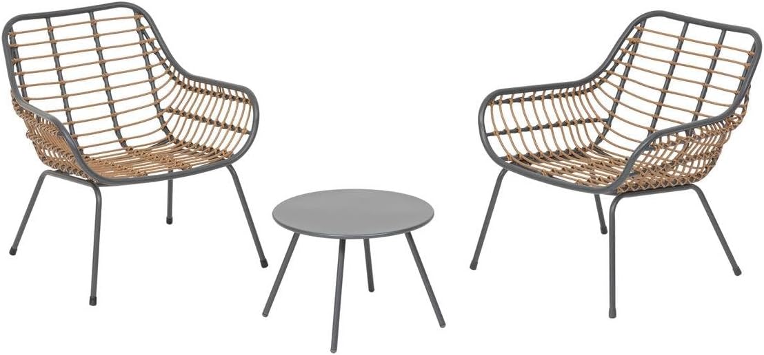 jardinito - Paopao Duo - dimensions compactes - résine tressée, acier anticorrosion, coussins inclus