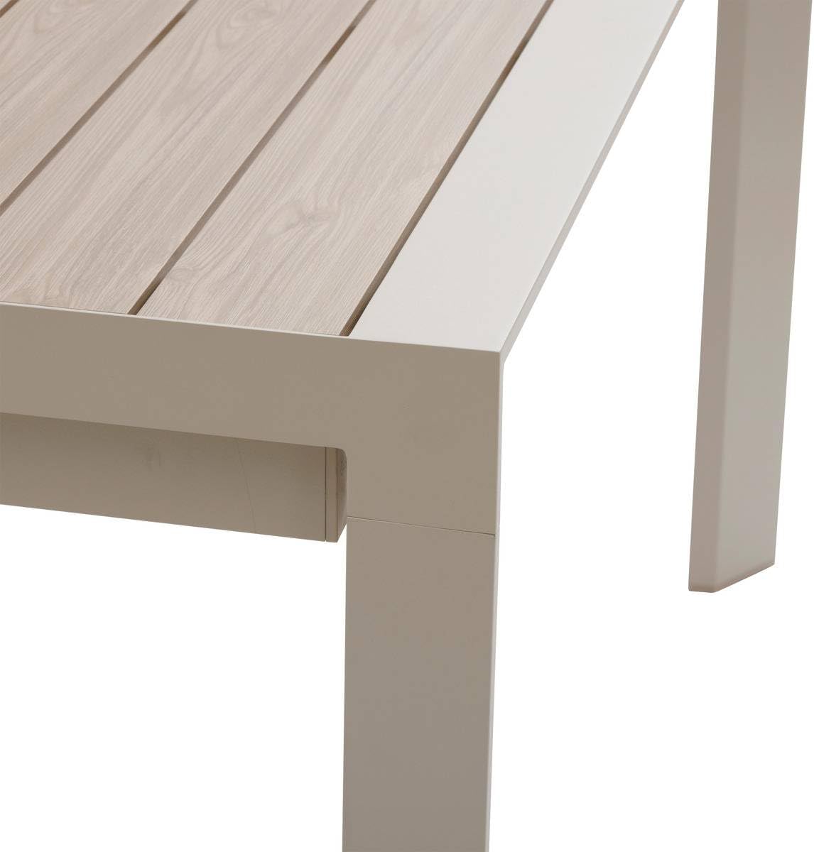 jardinito - Evasion Argile - table extensible 14 places - aluminium bois antirouille, rallonge