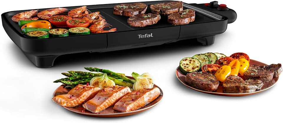 jardinito - Booster Plancha électrique 2200W 2 zones, grande surface, thermostat réglable CB642800