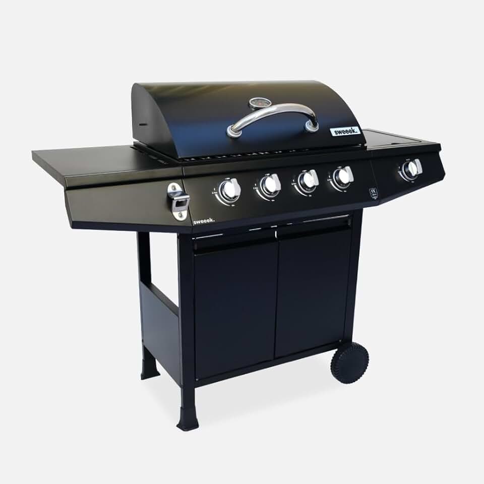 jardinito - Treville - BBQ gaz 4 brûleurs + feu latéral, thermomètre