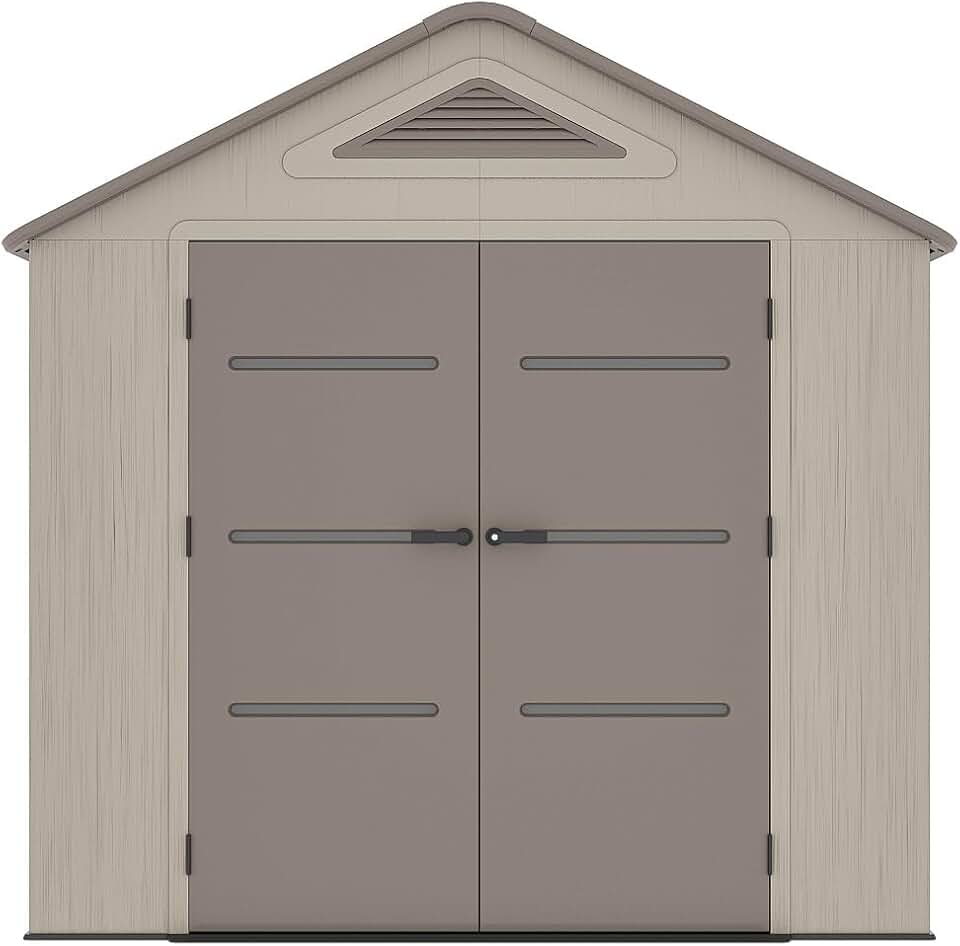 jardinito - Abri de Jardin Beige/Marron 9,5m² résine, plancher, ép. 22mm ANTEVA