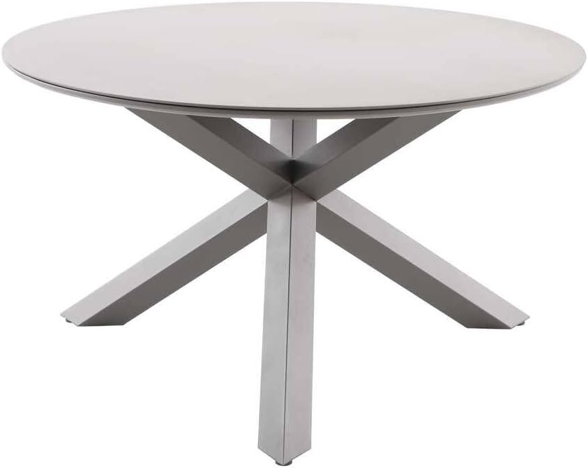 jardinito - Table de jardin Oryon - 130cm ronde - 6 places, coloris café