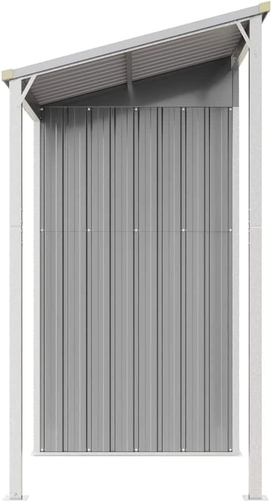 jardinito Abri de Jardin avec Toit prolongé Gris Clair 277x107x181 cm, Maison & Jardin, Pelouses & Jardins, Vie en extérieur, Structures extérieures, Cabanes & abris de Jardin, Gris, (Poids 41.56KG)