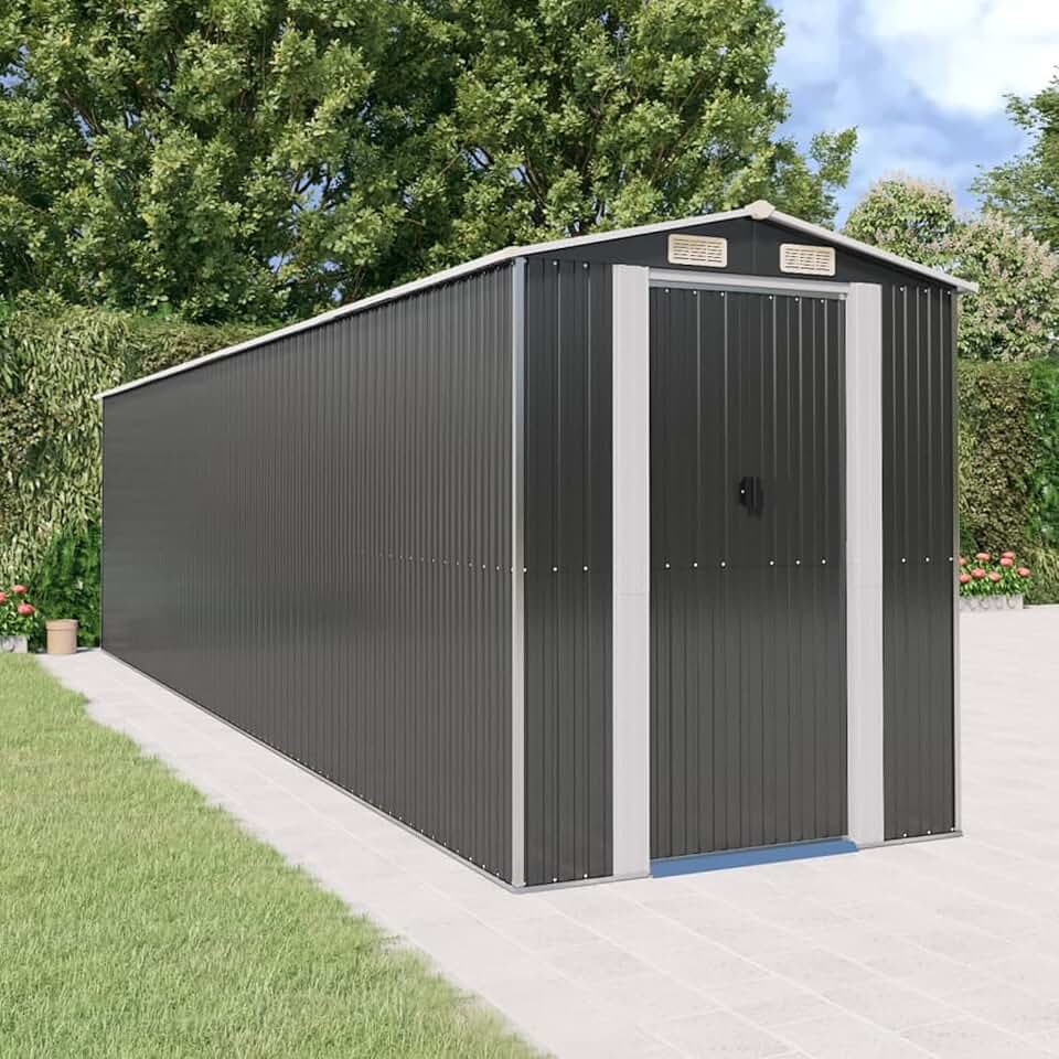 jardinito Abri de jardin, abris pour parcelles, abris de jardin, abri de jardin extérieur, maisons préfabriquées, acier galvanisé anthracite 192 x 772 x 223 cm