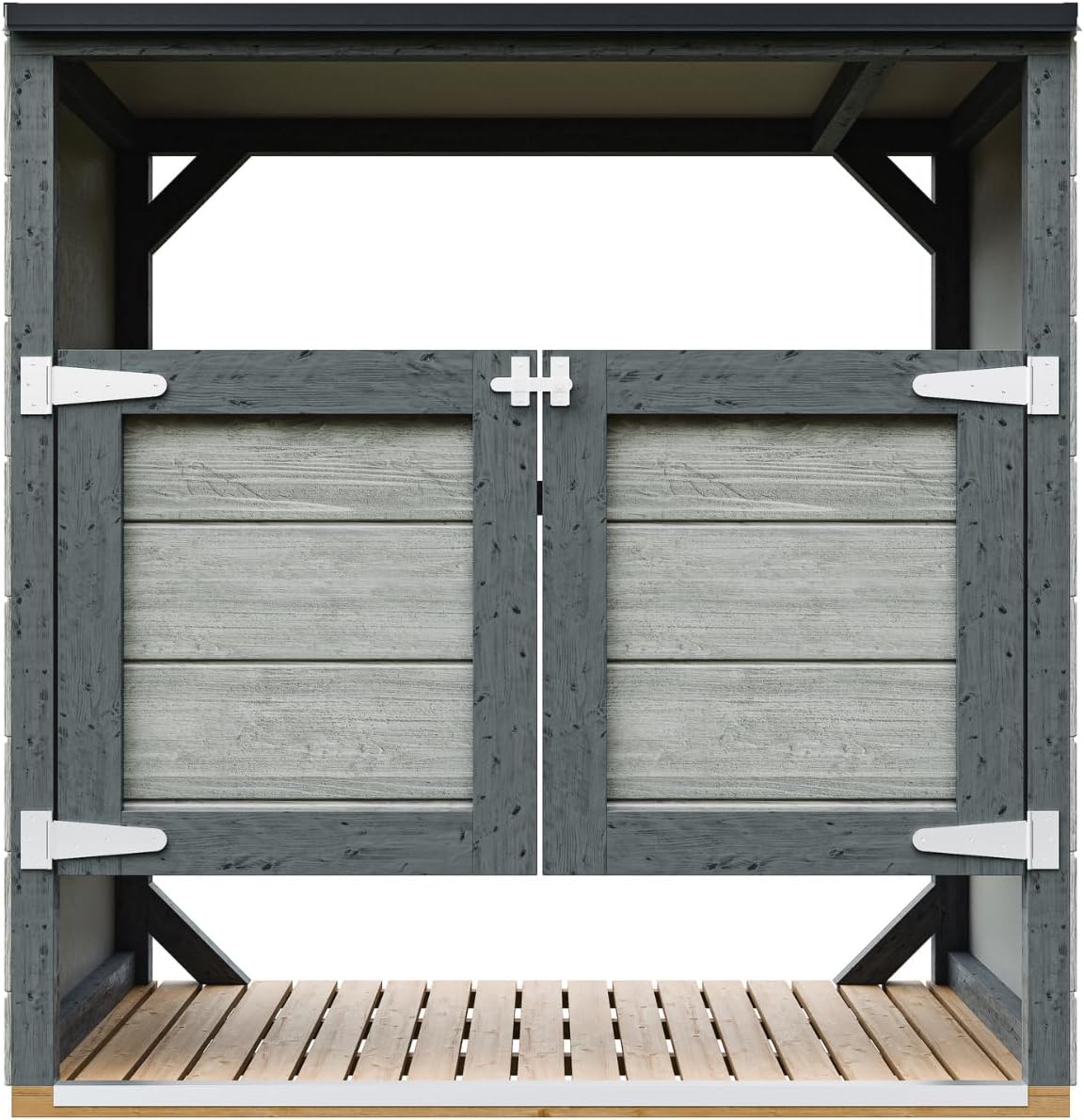 Abri de Jardin pour poubelles, Cache Poubelle extérieur 2x240L – Coffre de Rangement Exterieur, Armoire de Jardin, cabane de Jardin Exterieur – jardinito M980A-TUNDRA Cavern
