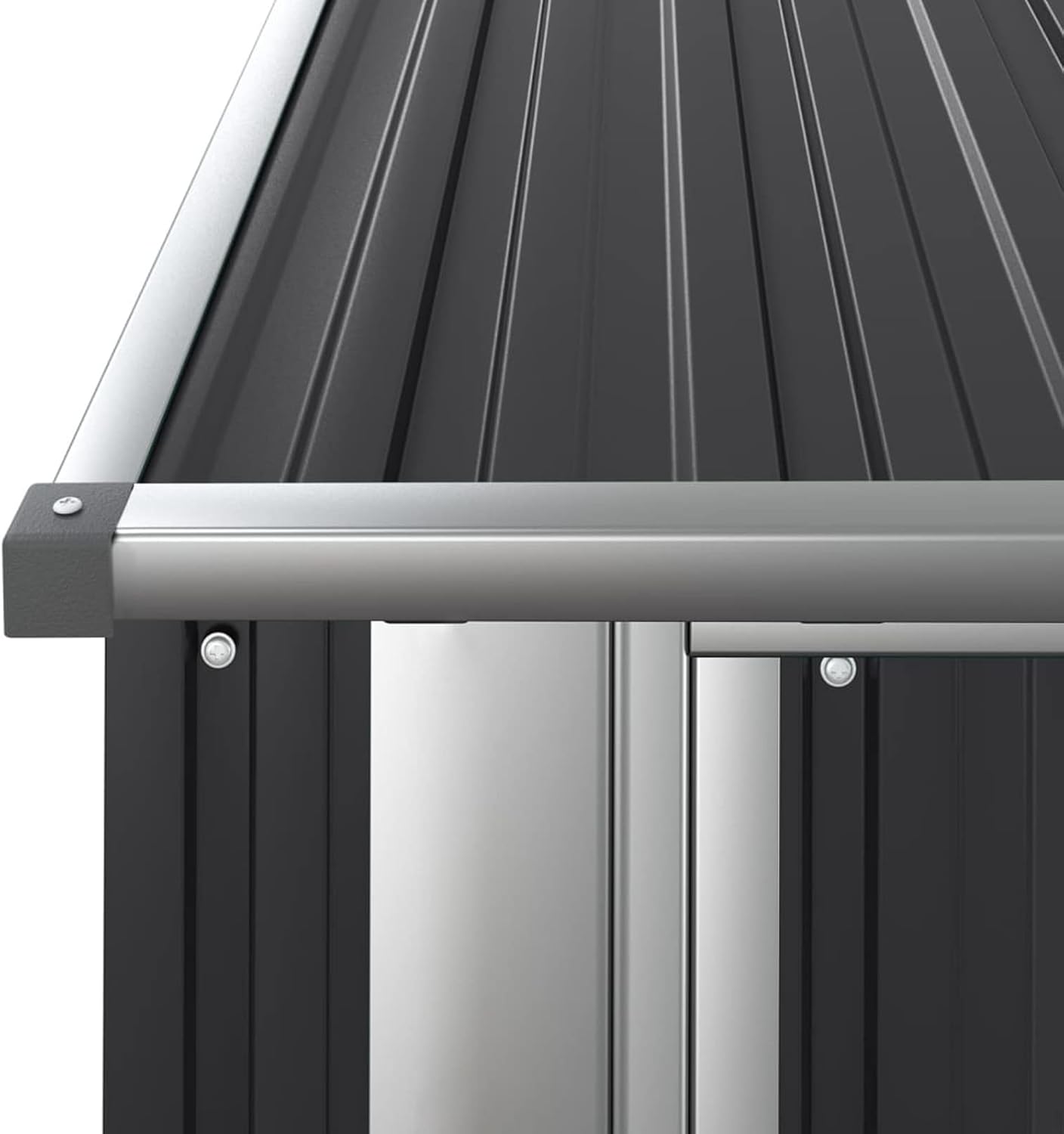 Abri de jardin extérieur en acier galvanisé anthracite 180,5 x 97 x 209,5 cm
