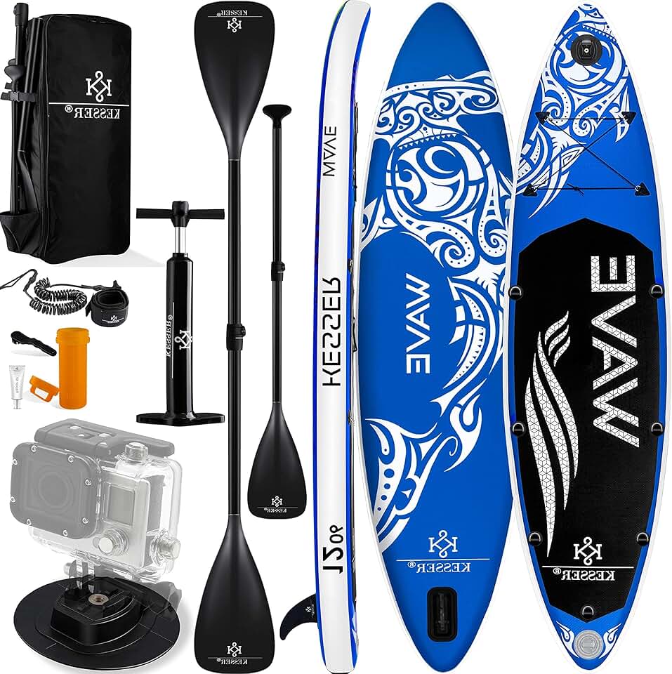 jardinito® Set Sup Board Gonflable Stand Up Paddle Board Premium Surfboard Sports Aquatiques | 6 Pouces d'épaisseur | Accessoires complets | 130kg
