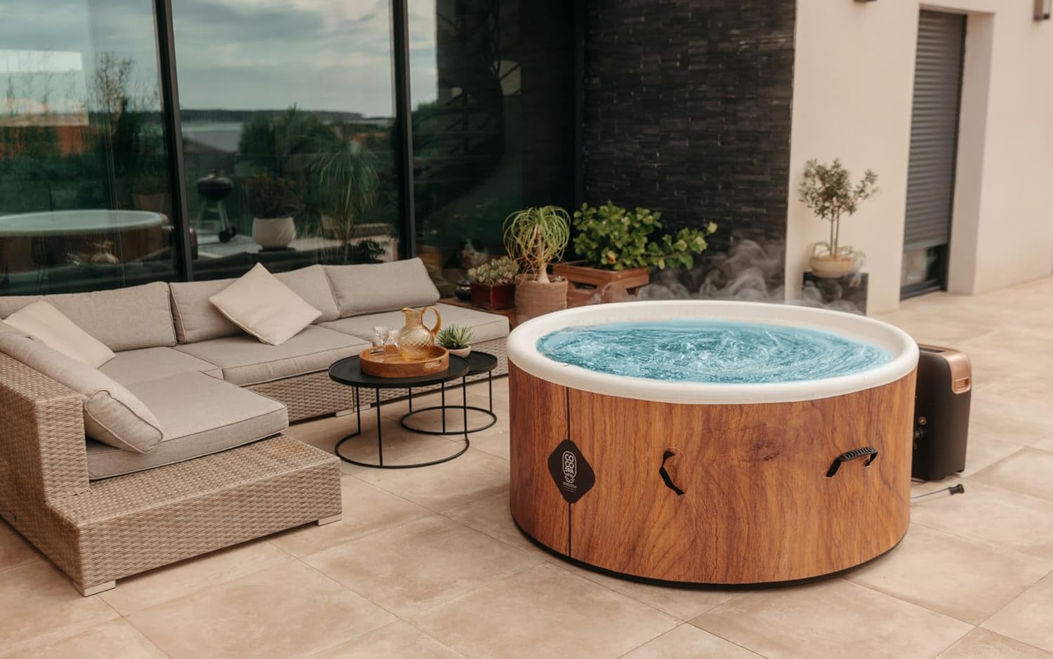 jardinito - Spa Gonflable 150 cm - 800 L - 140 jets - 2240 W