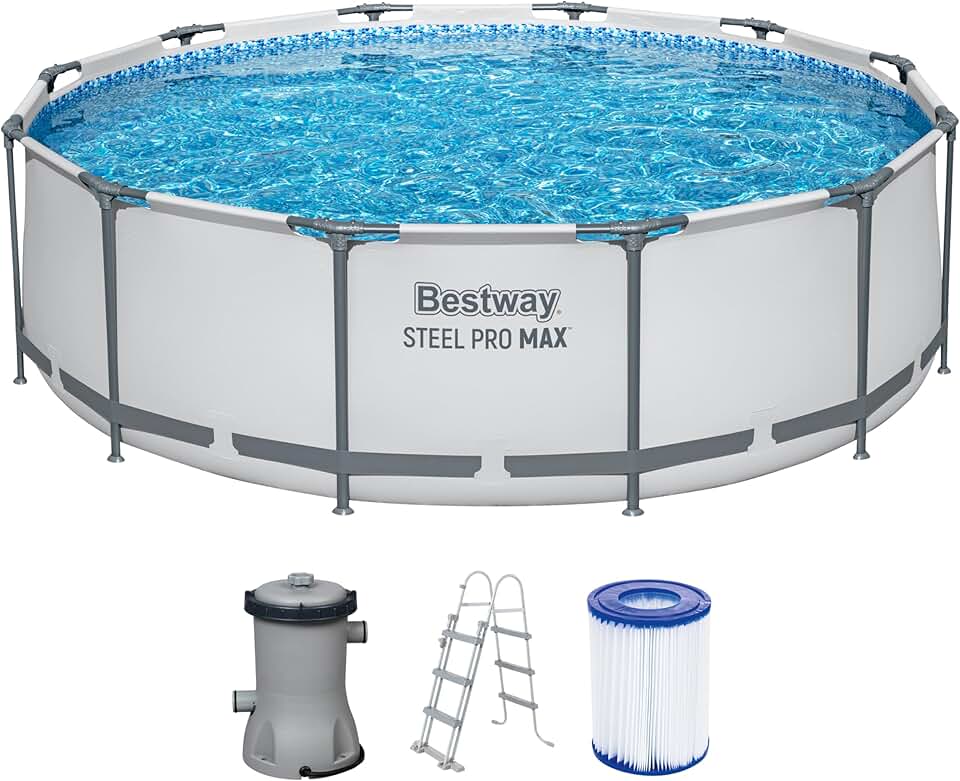 jardinito - Steel Pro Max piscine ronde - 366x100 cm - hors sol, robuste