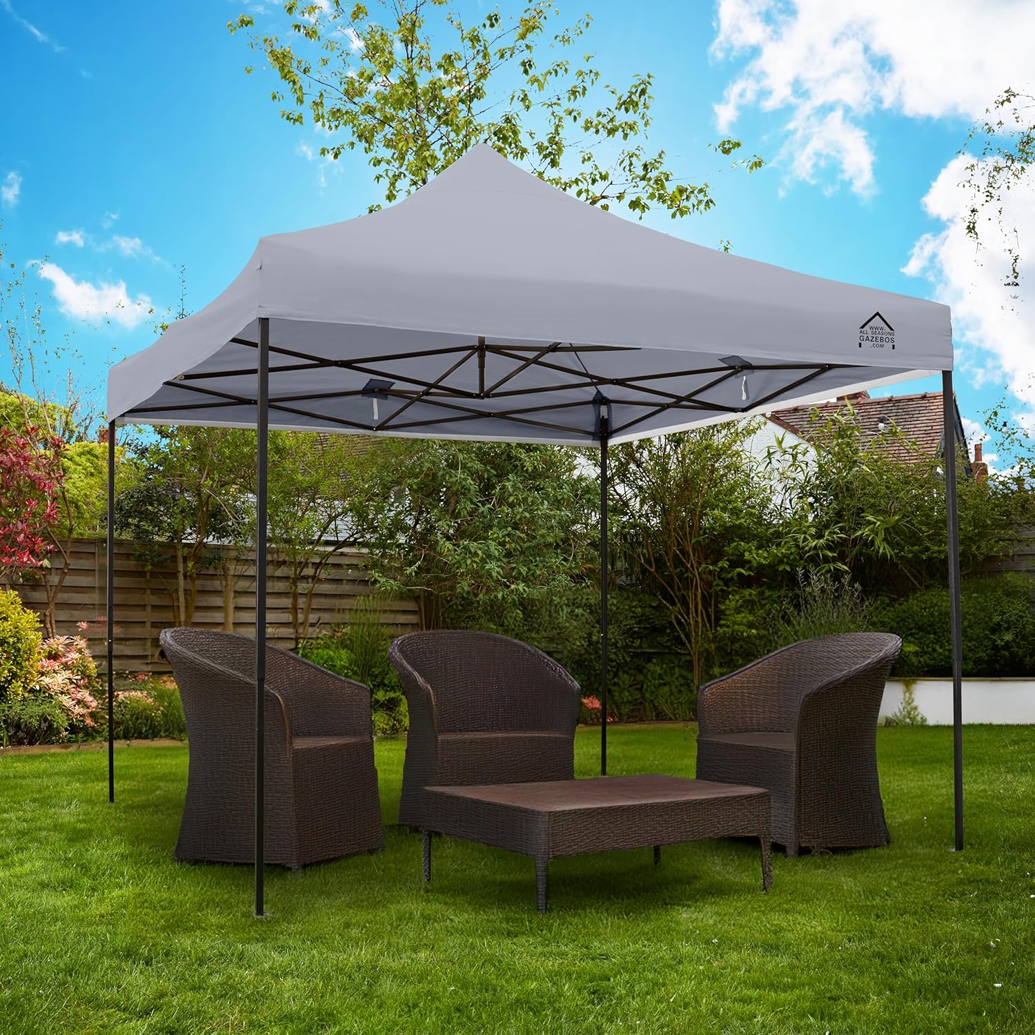 jardinito - Tonnelle série résistante - 3x3m - étanche, gris métallisé