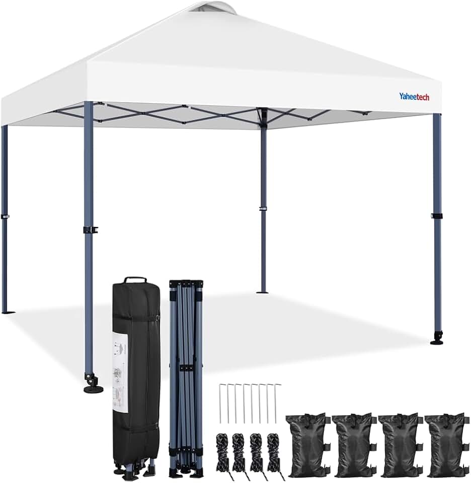 jardinito - tonnelle pop-up 3x3m, UV 50+, transport, blanc