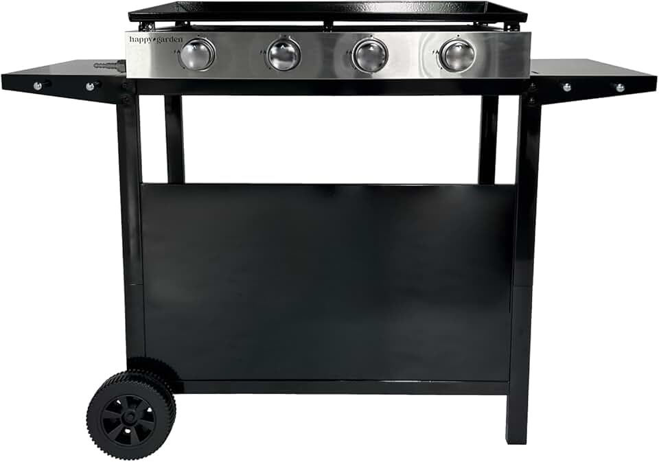 jardinito - Plancha Mérida 4 brûleurs avec chariot - gaz - 78x41 cm