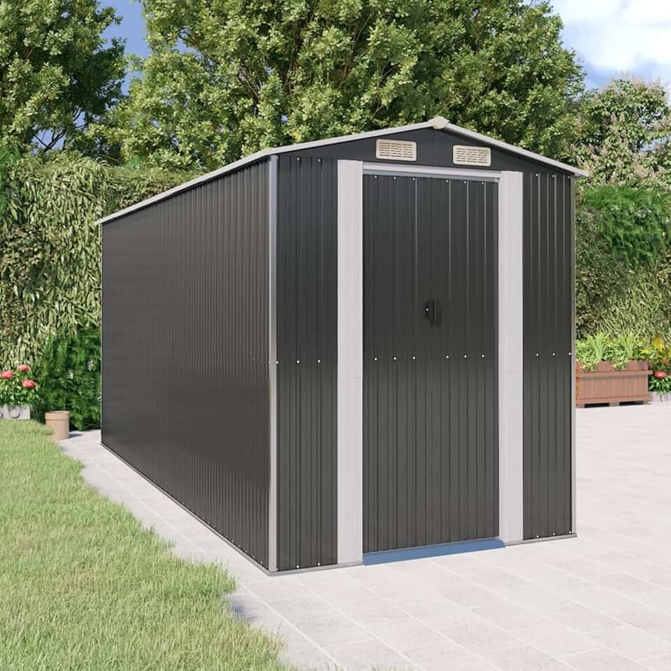 jardinito - Abri de Jardin - 192x440x223 cm - acier galvanisé, rangement extérieur