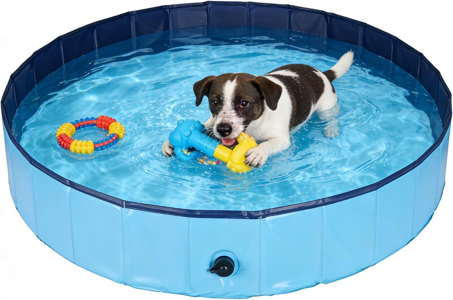 Piscine pliable pour chien - 100x30cm - antidérapante, drainage rapide, robuste