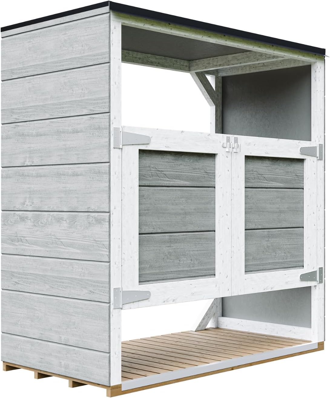 Abri de Jardin pour poubelles, Cache Poubelle extérieur 2x240L – Coffre de Rangement Exterieur, Armoire de Jardin, cabane de Jardin Exterieur – jardinito M980A-TUNDRA Grey