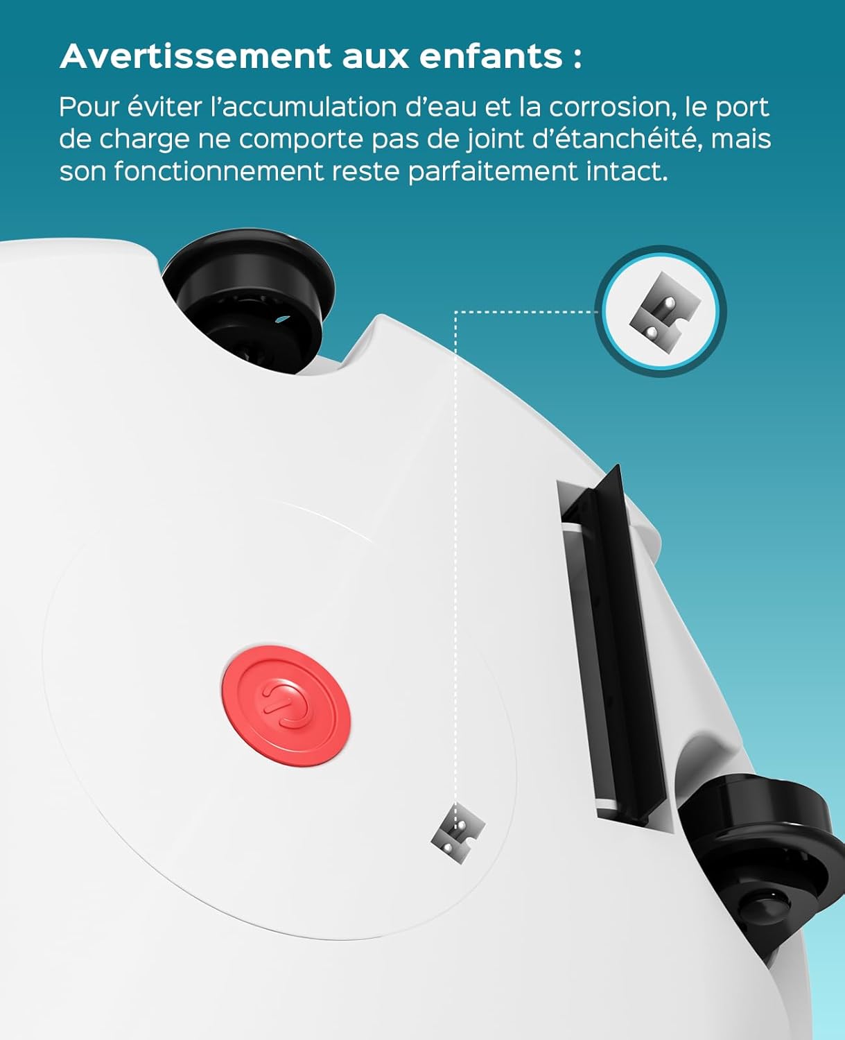 Winny - Robot piscine sans fil, 60m², double filtration, 80 min, Winny200P