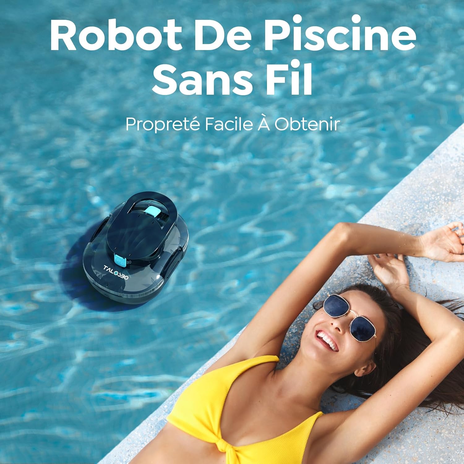 Pleco - S1 Série - compact - robot piscine sans fil, 80 min autonomie
