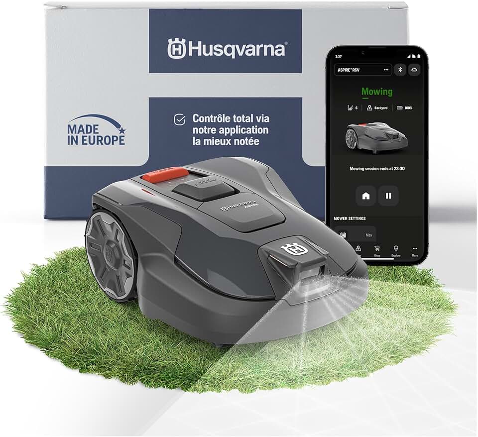 jardinito - Automower Aspire R6V - jusqu'à 600m² - IA Vision, GPS, WiFi, tonte sans fil périphérique, Zones virtuelles, 