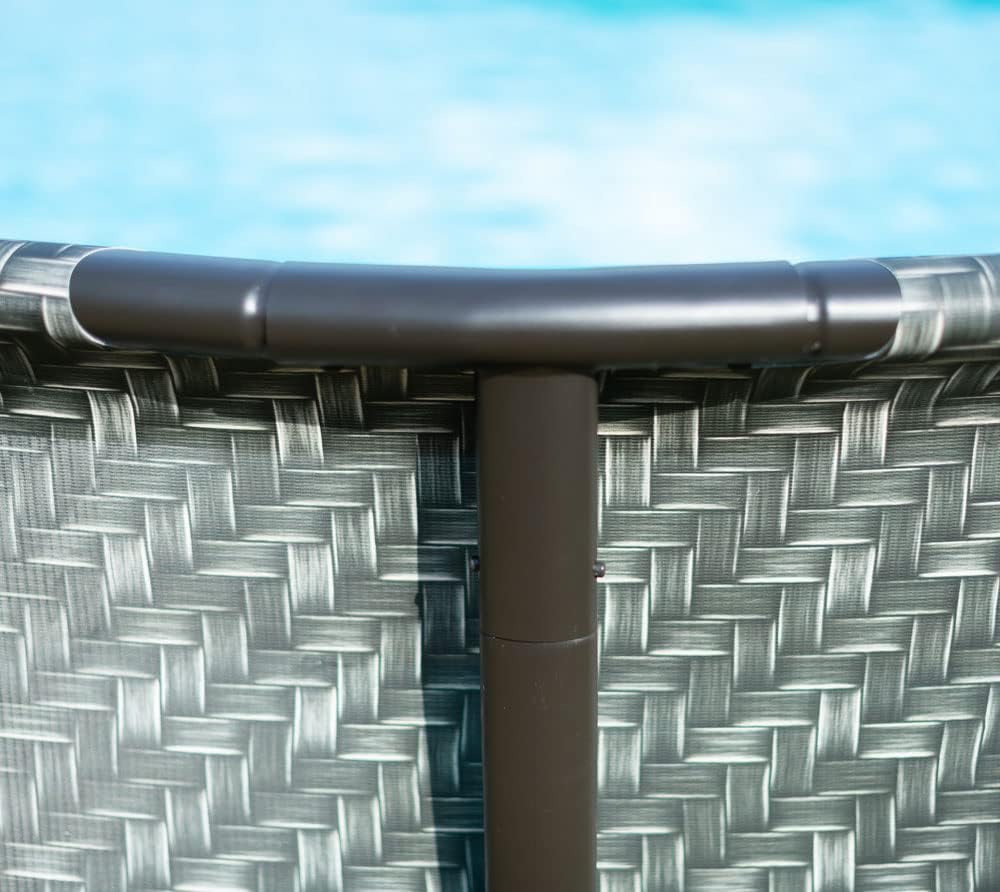 jardinito - Elite Frame rotin gris - Ø488x122 cm - Piscine hors-sol
