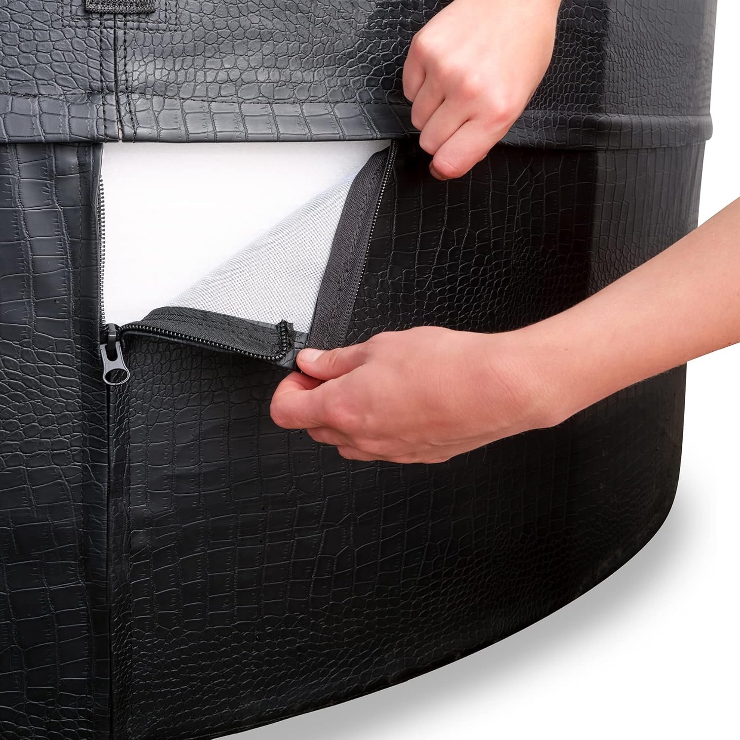 jardinito - Leather Premium Spa extérieur 184x73cm - 4 places, chauffage, 120 jets air