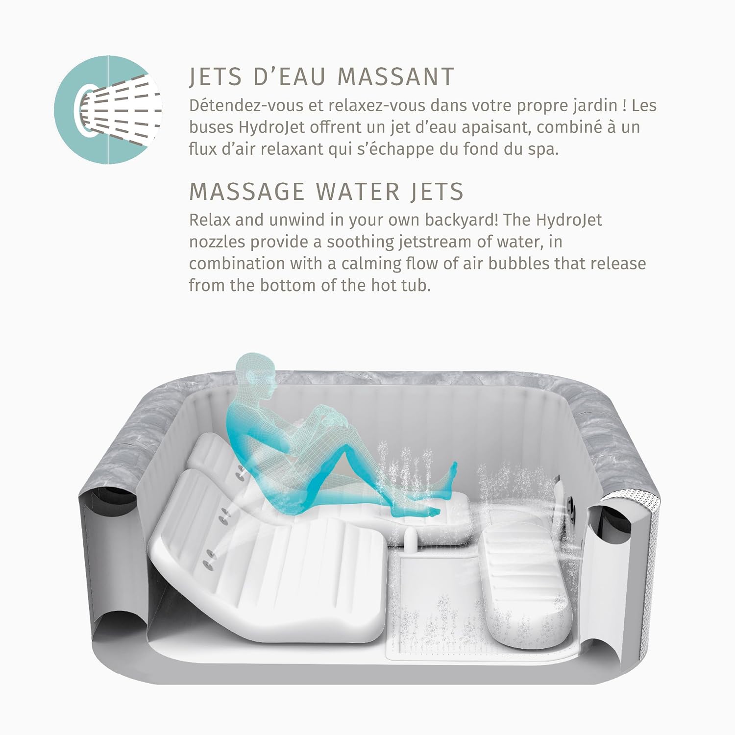 jardinito - Spa Comfy 5p - 293x230x71cm - 10 hydrojets, WiFi