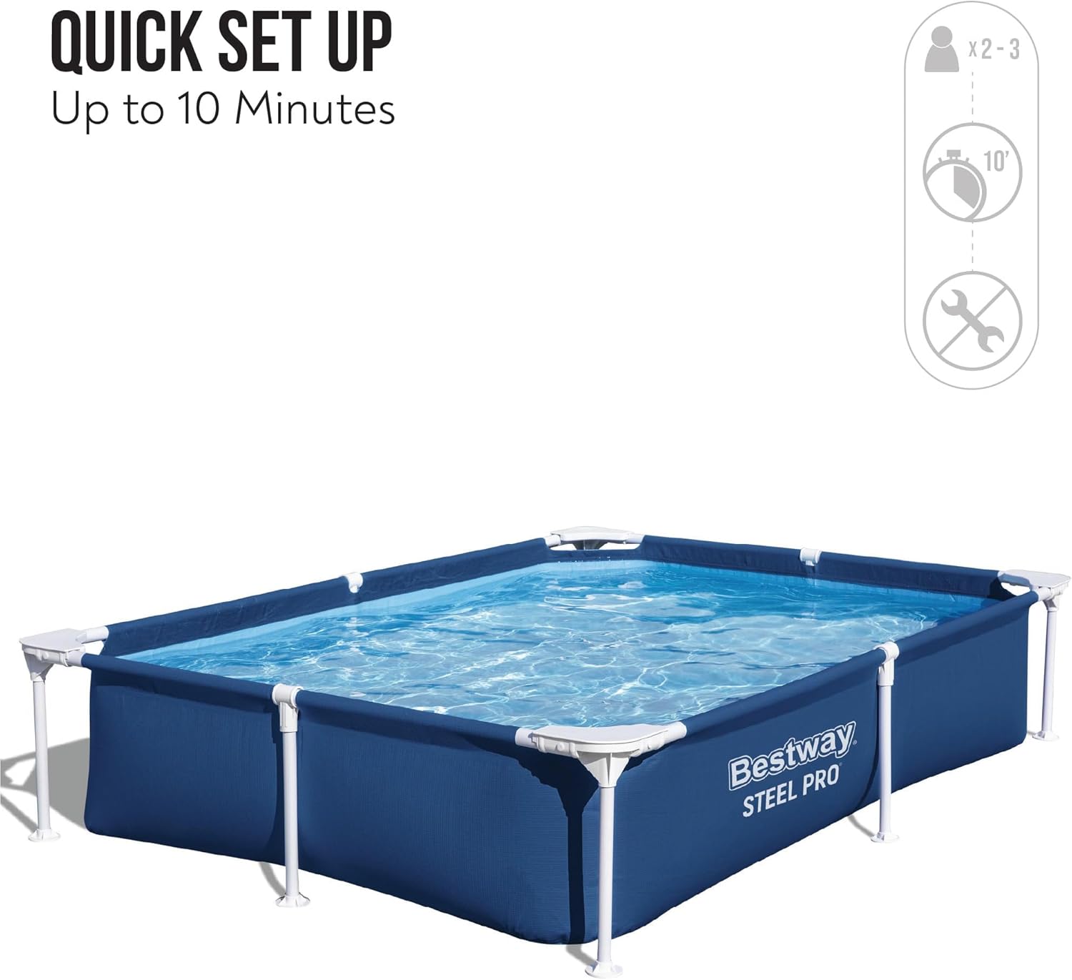 Piscine - modèle classique - 2,21m x 1,50m x 43cm - grande capacité 7'3
