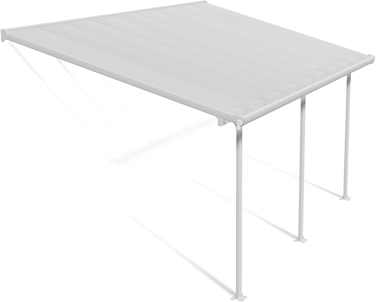 Chalet et Jardin - Toit Couv' Terrasse Aurore - 3x5,46m alu blanc - 701693
