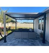 jardinito Pergola Bioclimatique en Aluminium 3 x 4,25 m, Tonnelle de Jardin Exterieur Imperméab...