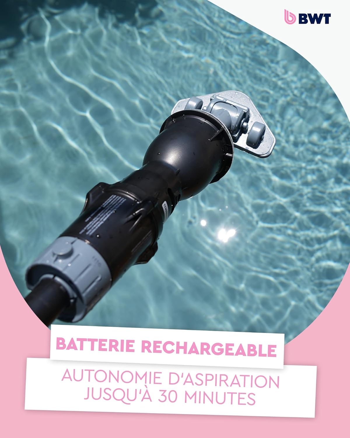 BWT - aspirateur piscine FSA200 - sans fil, manche télescopique, grande autonomie