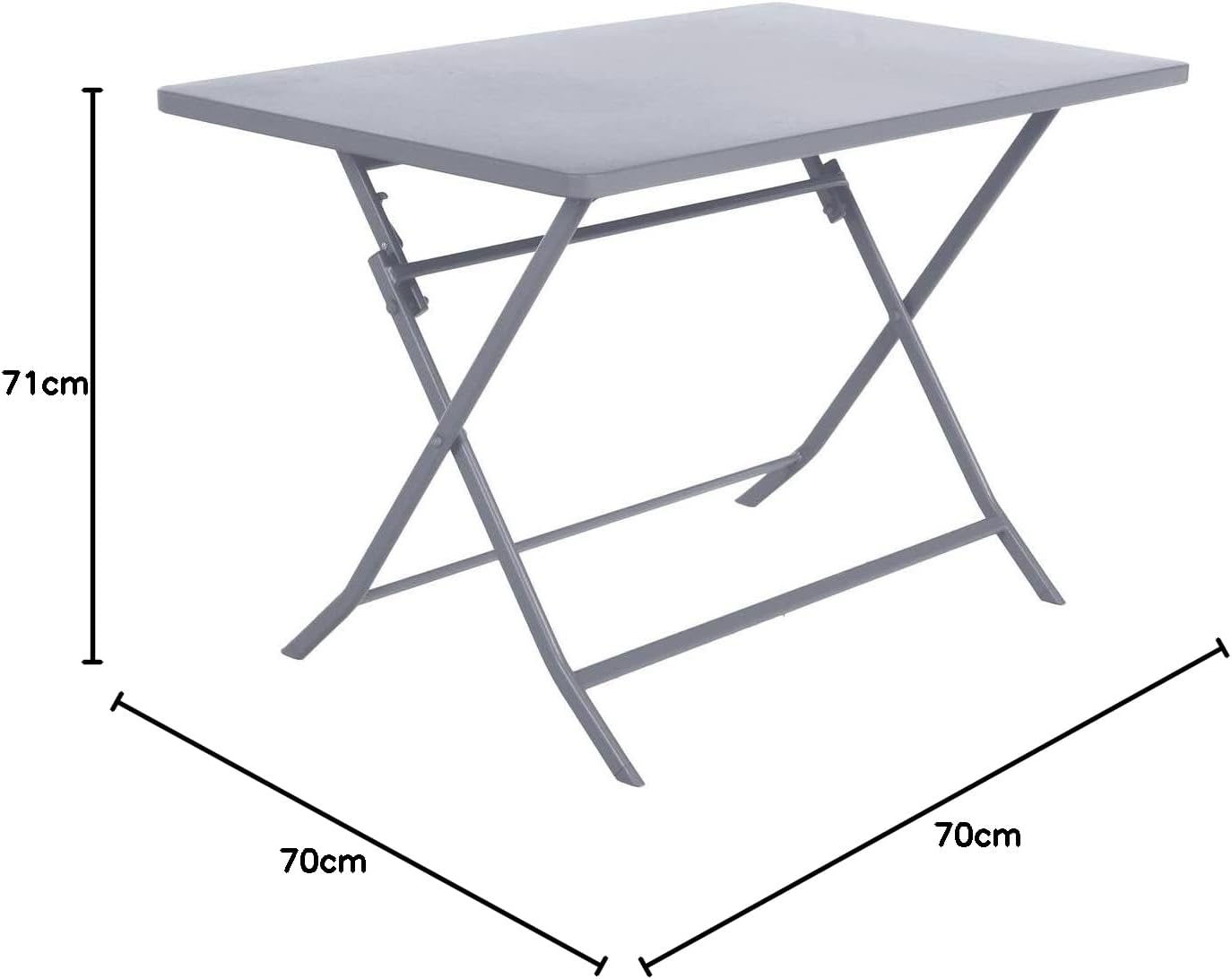 jardinito - Greensboro - 4 places - table pliante acier antirouille, quartz