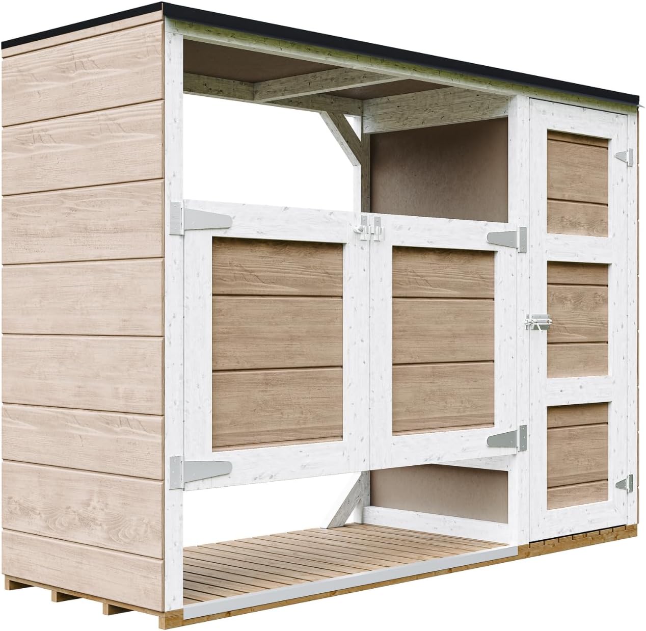 Abri de Jardin pour poubelles, Cache Poubelle extérieur 2x240L – Coffre de Rangement Exterieur, Armoire de Jardin, cabane de Jardin Exterieur – jardinito M981A-TERRA Brown