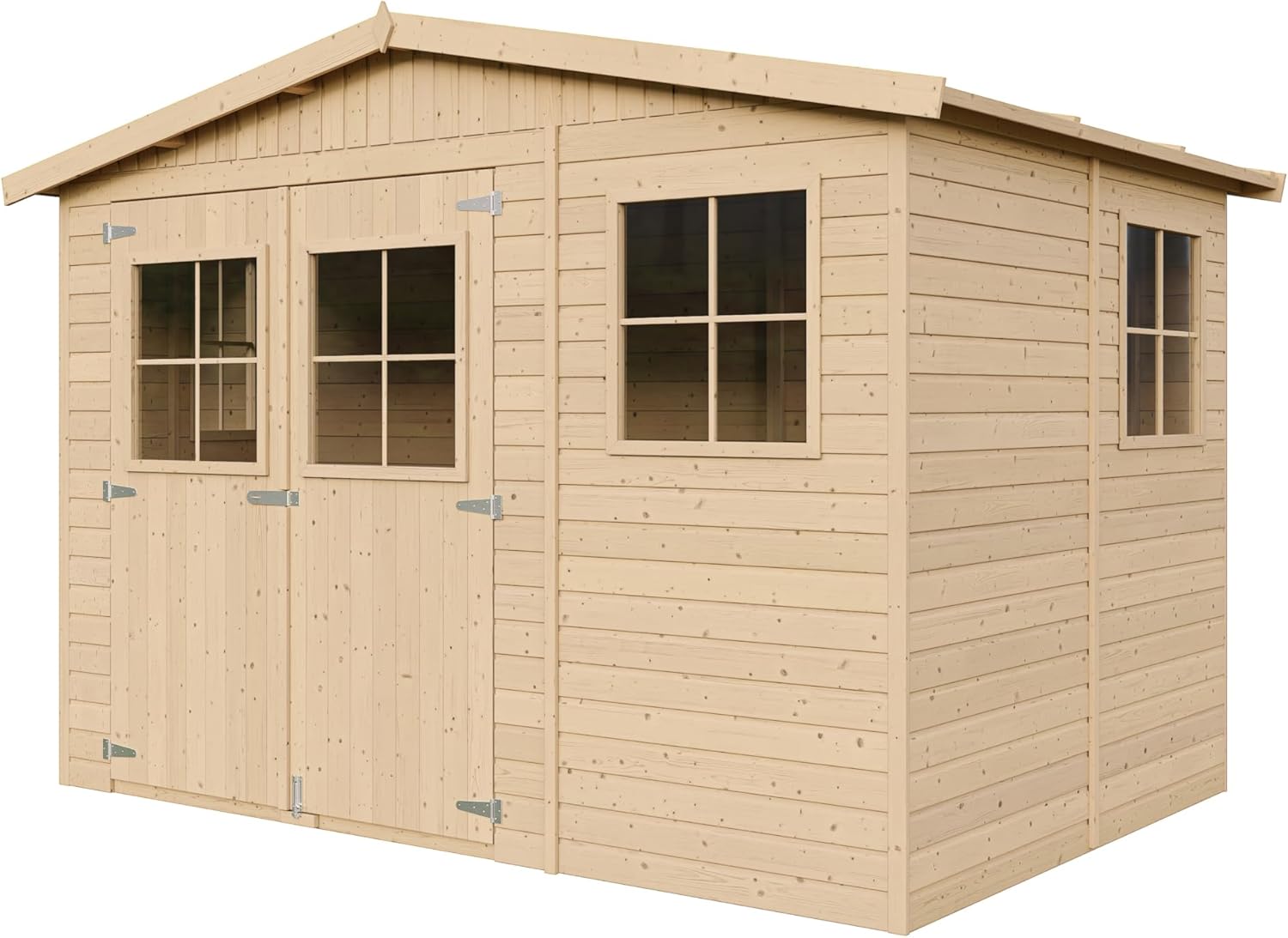 Abri de Jardin en Bois Exterieur avec Les PLANCHERS IMPRÉGNÉ- Cabane de Jardin en Pin/épicéa-H226x324x216 cm/6m2- Construction de Panneaux- Rangement pour vélos, Remise à Outils- jardinito M334+M334G