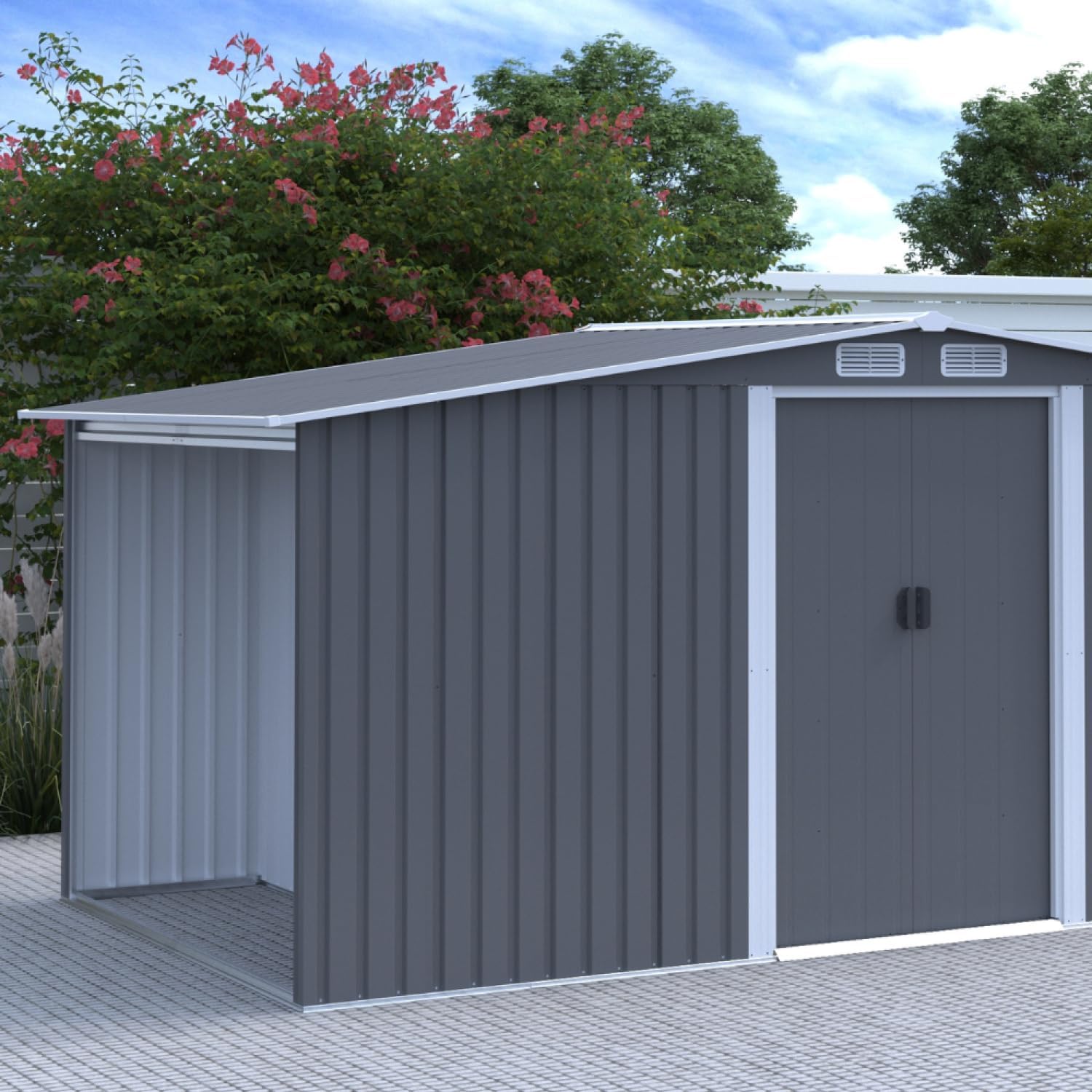jardinito - Vosges - abri jardin 6.87m² métal robuste, abri bûches